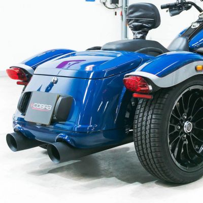 2021以降 トライク スラッシュカット・スリップオンマフラー (ブラック)  コブラスポーツ