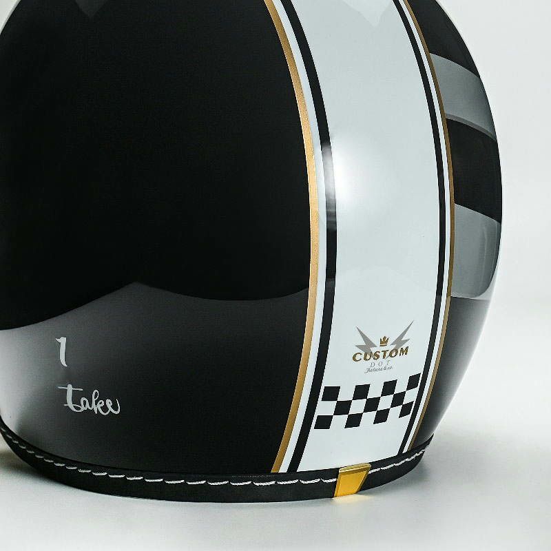 500TXシリーズ 1TAKE カスタム ジェットヘルメット グロスブラック/ホワイト feture 8