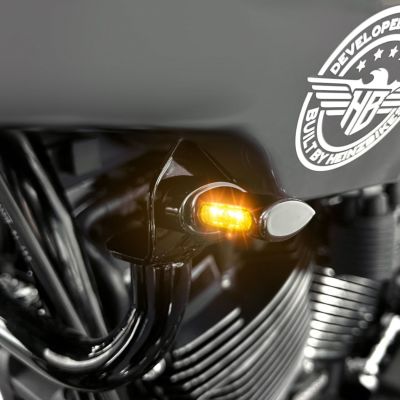 ローライダーST マイクロ・フロントウィンカー (ブラック) ハインツバイクス