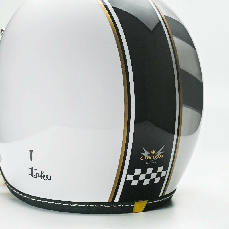 500TXシリーズ 1TAKE カスタム ジェットヘルメット グロスホワイト/ブラック feture 8