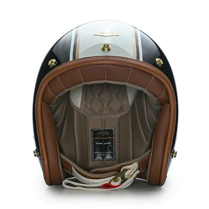 GODENシリーズ カスタム ジェットヘルメット グロスブラック/ホワイト feture 2