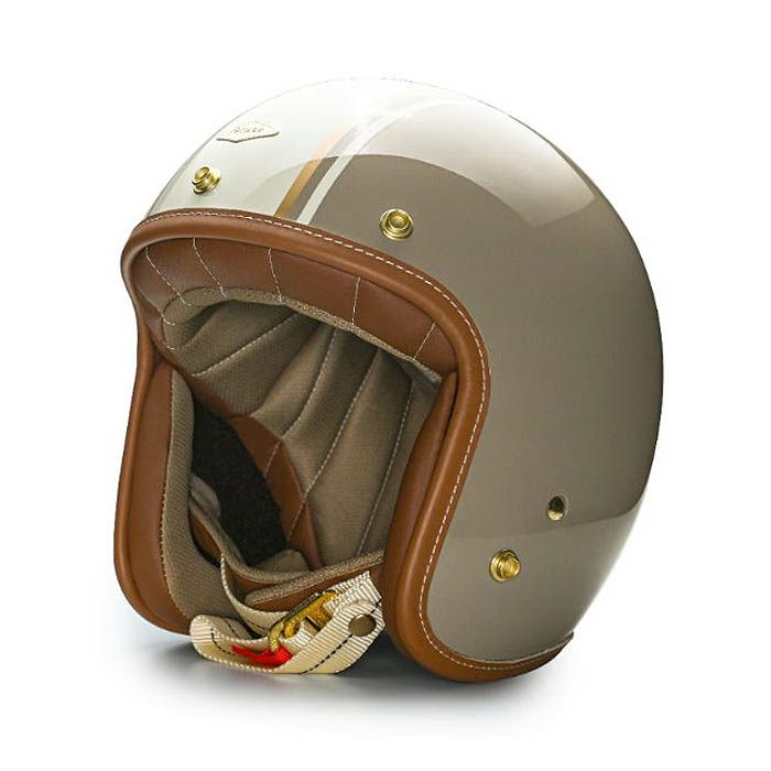 GODENシリーズ カスタム ジェットヘルメット グロスキャメル/ホワイト feture