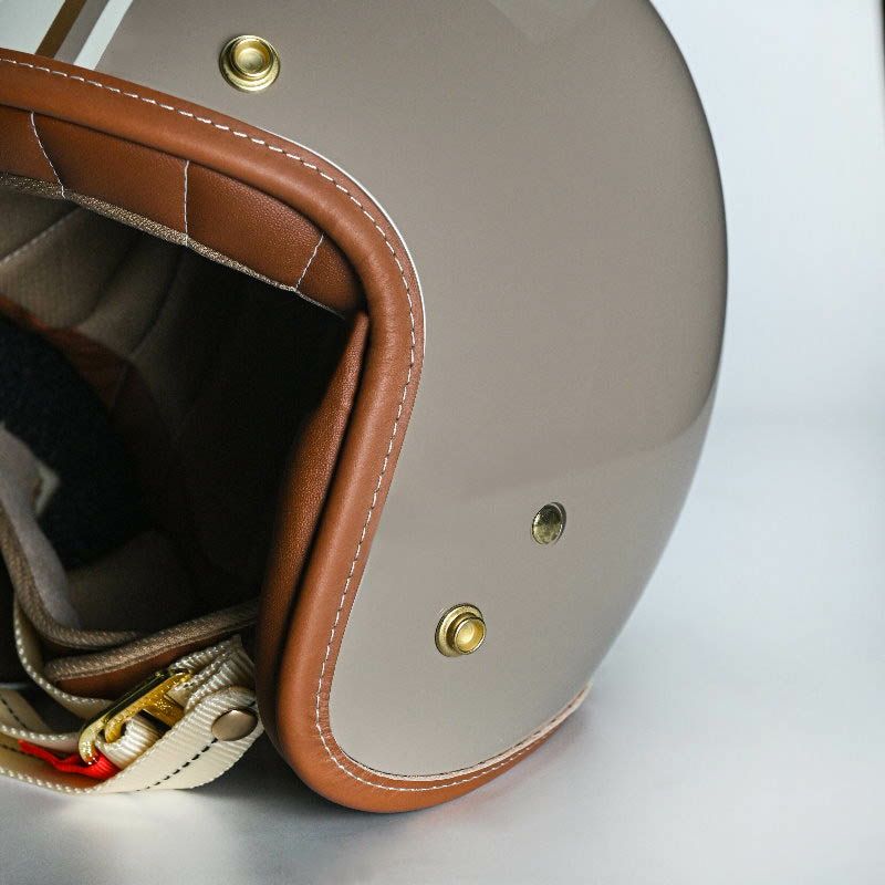 GODENシリーズ カスタム ジェットヘルメット グロスキャメル/ホワイト feture 5