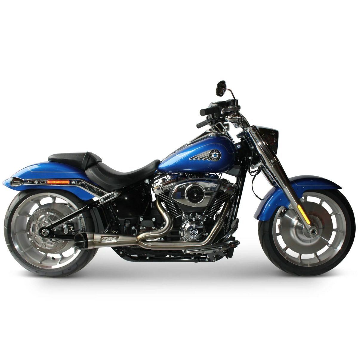  2025以降 ブレイクアウト、ファットボーイ ショーティー・ターンアウト 2-1 フルエキゾーストマフラー (ステンレス)2