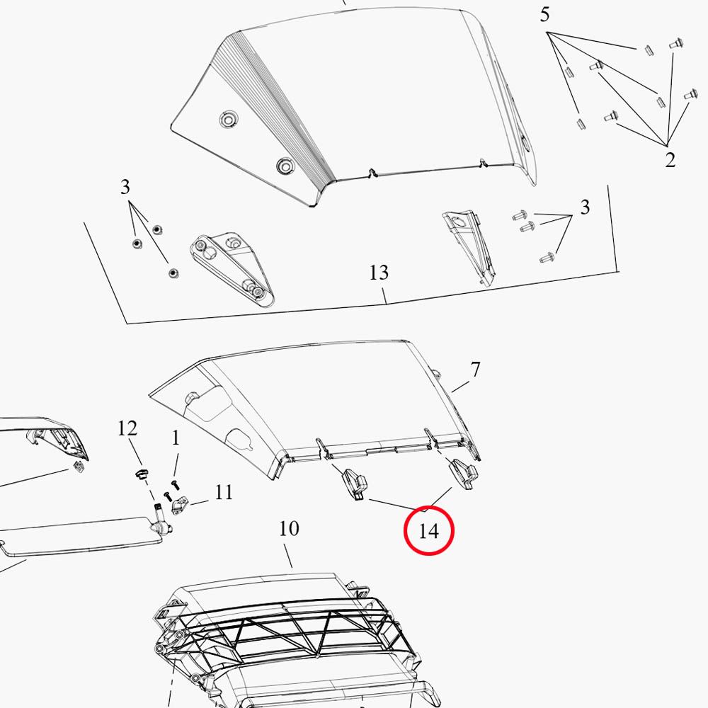 2024以降 FLTRX ウインドシールド アイソレーター マウント 3