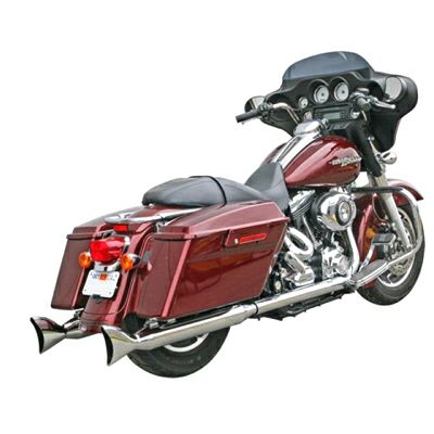 バッサーニ　クラシック・フィッシュテイル・スリップオンマフラー　クローム　ツーリングモデル-01