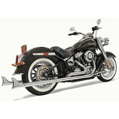 M8 ヘリテイジクラシック、デラックス 36インチ フィッシュテール 左右両出し・フルエキゾーストマフラー (クローム) バッサーニ