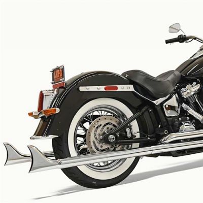 M8 ヘリテイジクラシック、デラックス 36インチ フィッシュテール 左右両出し・フルエキゾーストマフラー (クローム) シャークロード