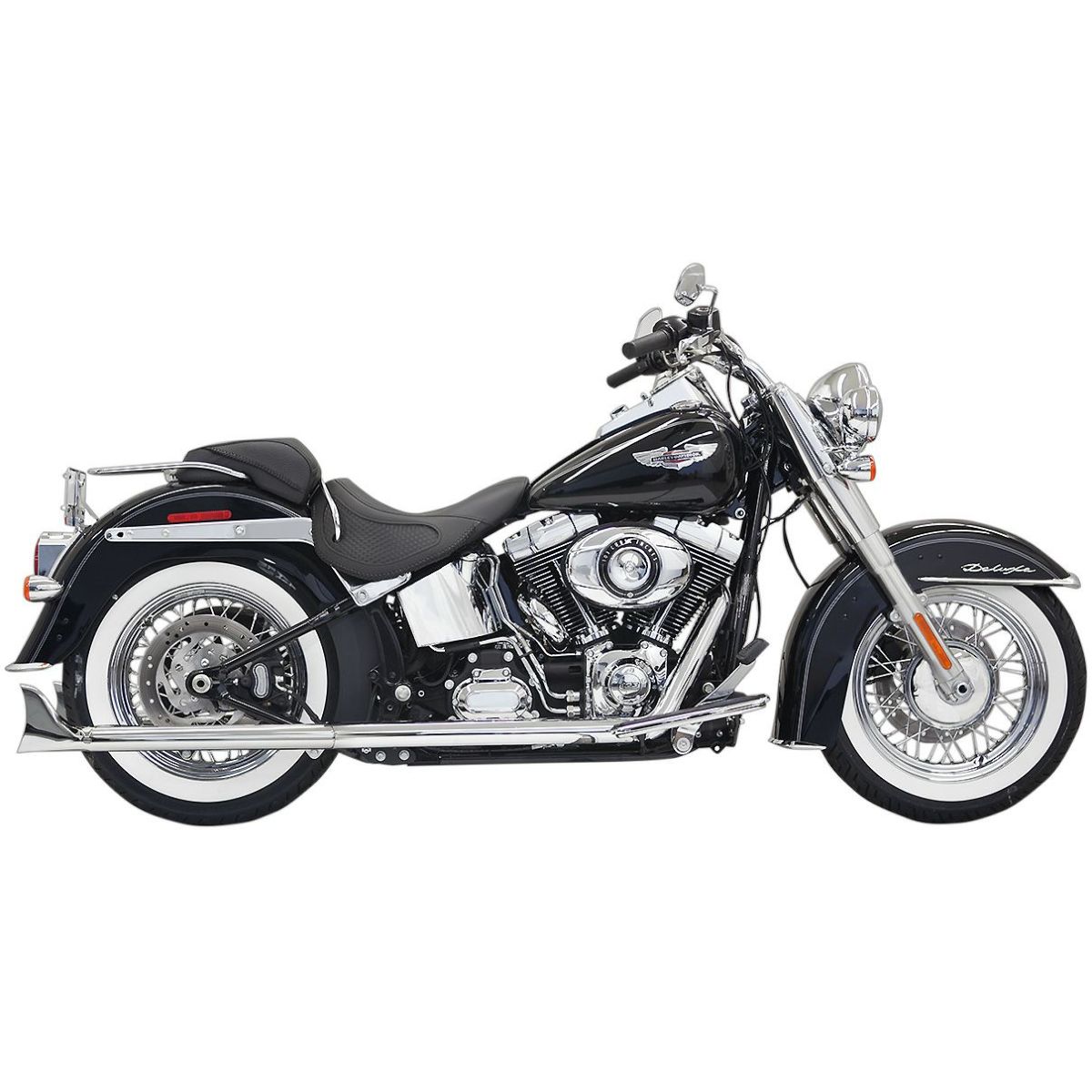 1989～2017 ソフテイル 30インチ フィッシュテール 左右両出し・フルエキゾーストマフラー (クローム)1