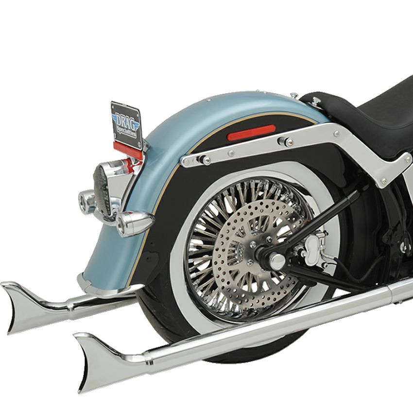 1989～2017 ソフテイル 36インチ フィッシュテール 左右両出し・フルエキゾーストマフラー (クローム)