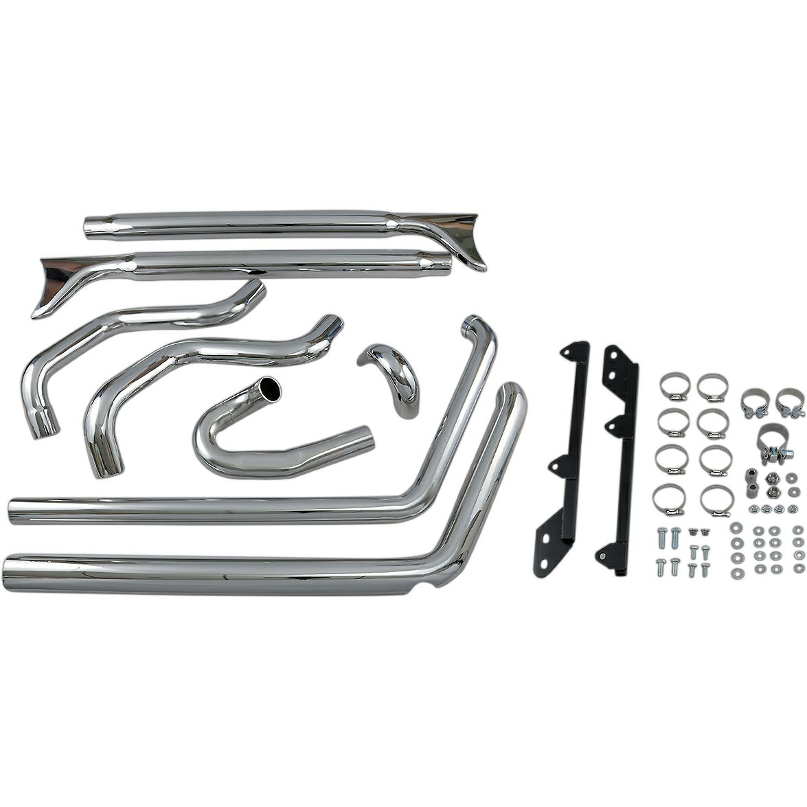 1989～2017 ソフテイル 36インチ フィッシュテール 左右両出し・フルエキゾーストマフラー (クローム)3