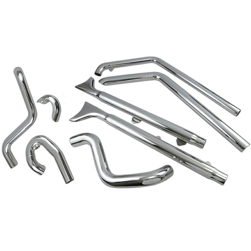 1989～2017 ソフテイル 36インチ フィッシュテール 左右両出し・フルエキゾーストマフラー バッフル付 (クローム)2