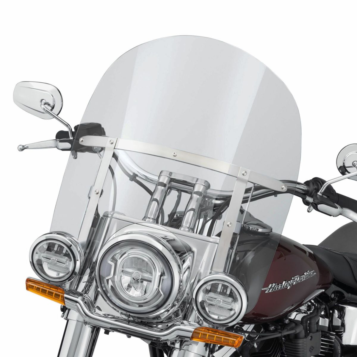  M8 ヘリテイジクラシック、デラックス 18インチ カーブ付ウィンドシールド (ライトグレー)