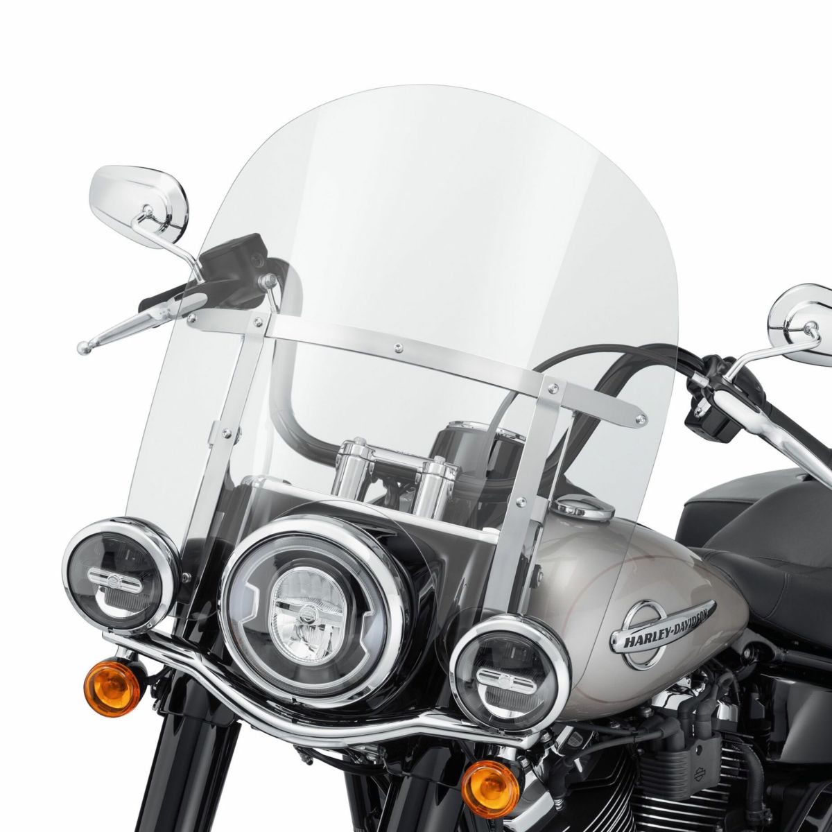  M8 ヘリテイジクラシック、デラックス 16.5インチ カーブ付ウィンドシールド (クリア)