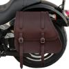 エンズクオイオ GYPSY レザーサドルバッグ (ダークブラウン) M8ソフテイル