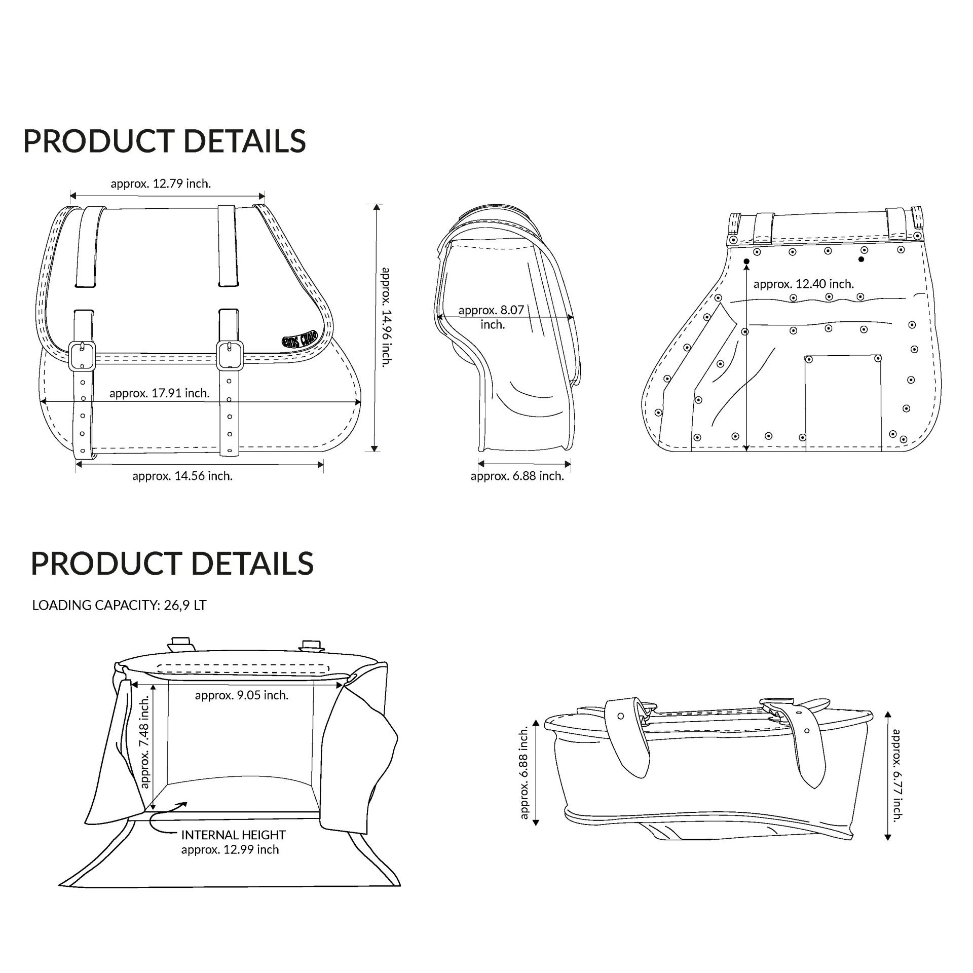 エンズクオイオ GYPSY レザーサドルバッグ (リンクルレザー) M8ソフテイル3