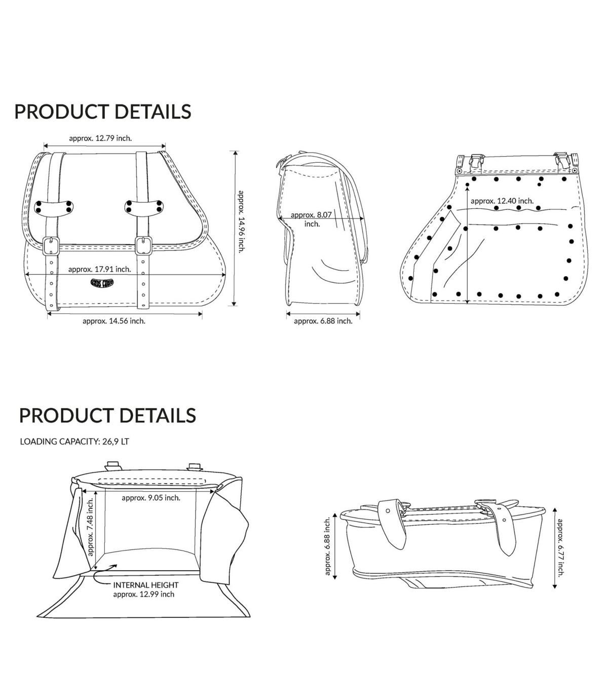エンズクオイオ REV GYPSY レザーサドルバッグ (ブルレザー) M8ソフテイル7