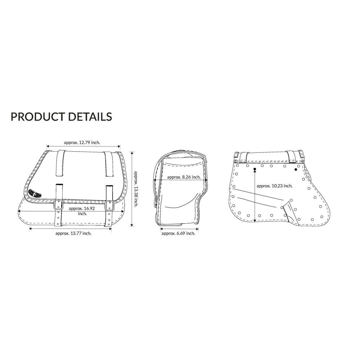 エンズクオイオ ミドルGYPSY レザーサドルバッグ (ダークブラウン) M8ソフテイル7