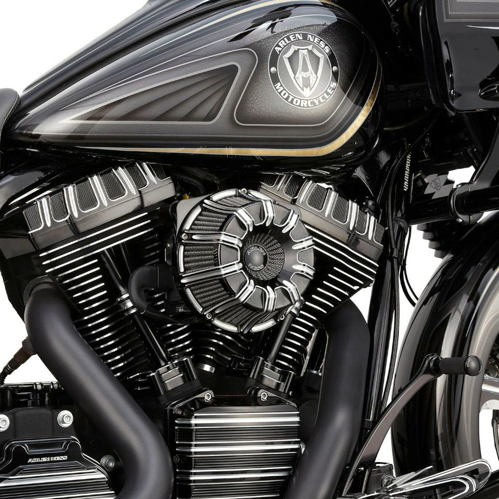 Arlen Ness 10-GAUGE Inverted エアクリーナー ブラック RH975 ナイトスター