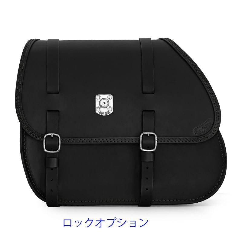 エンズクオイオ Country レザーサドルバッグ (ディストレスト・ツートーンダーク) M8ソフテイル6