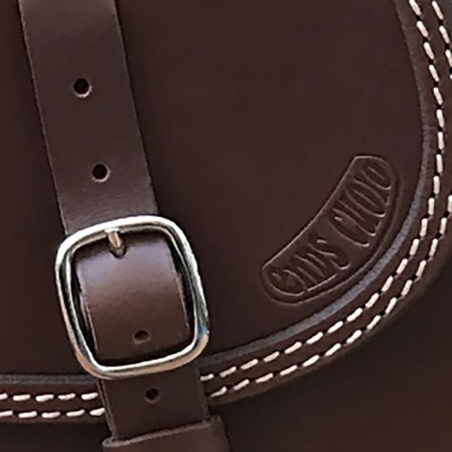  エンズクオイオ Folk レザーサドルバッグ (ダークブラウン) M8ソフテイル1