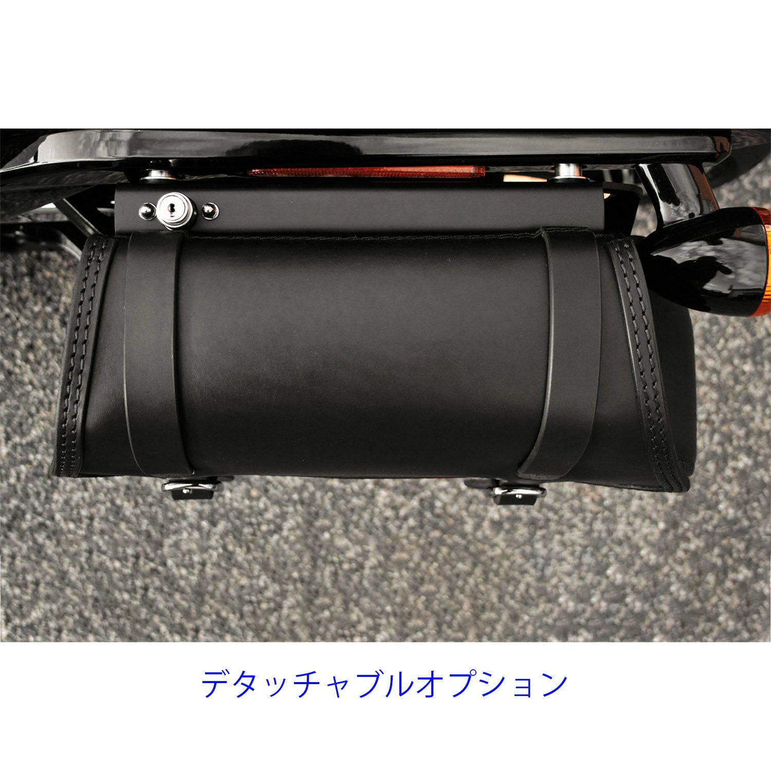  エンズクオイオ Folk レザーサドルバッグ (ダークブラウン) M8ソフテイル4