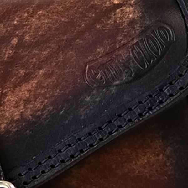 エンズクオイオ Folk レザーサドルバッグ (ディストレスト・ツートーンダーク) M8ソフテイル1