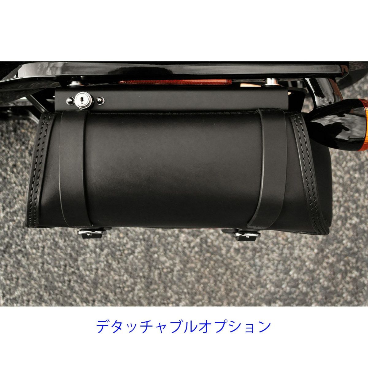 エンズクオイオ Folk レザーサドルバッグ (ディストレスト・ツートーンダーク) M8ソフテイル4