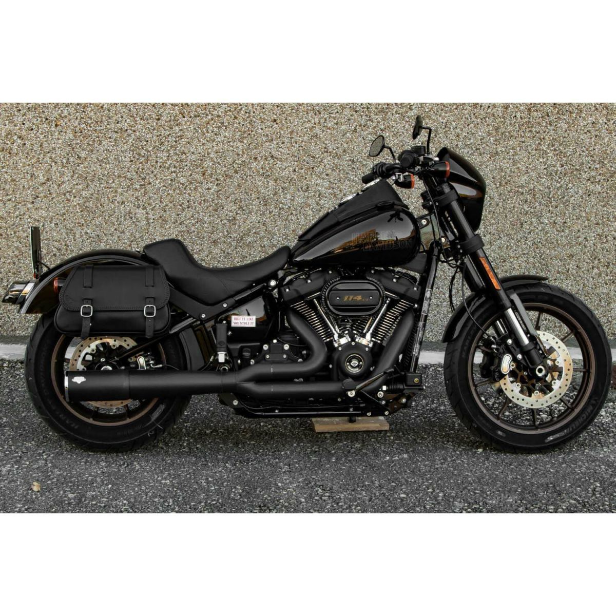 エンズクオイオ Folk レザーサドルバッグ (ディストレスト・ツートーンダーク) M8ソフテイル6