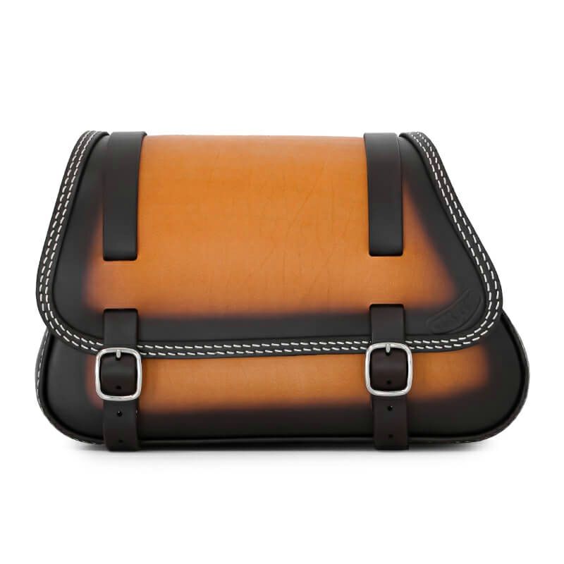 エンズクオイオ Folk レザーサドルバッグ (ツートーン) M8ソフテイル