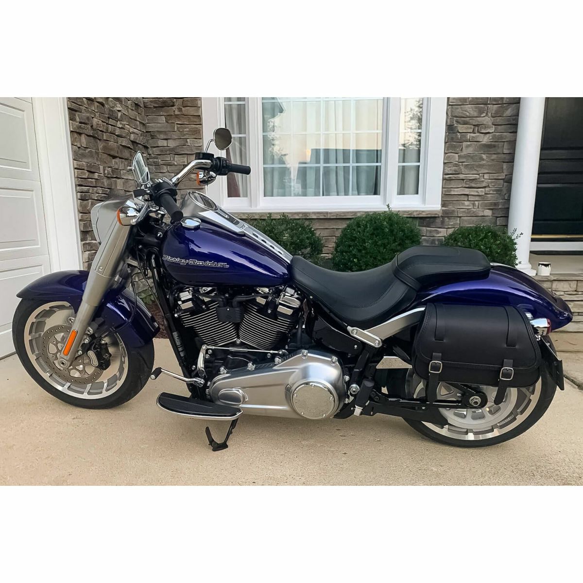 エンズクオイオ Folk レザーサドルバッグ (ツートーン) M8ソフテイル8