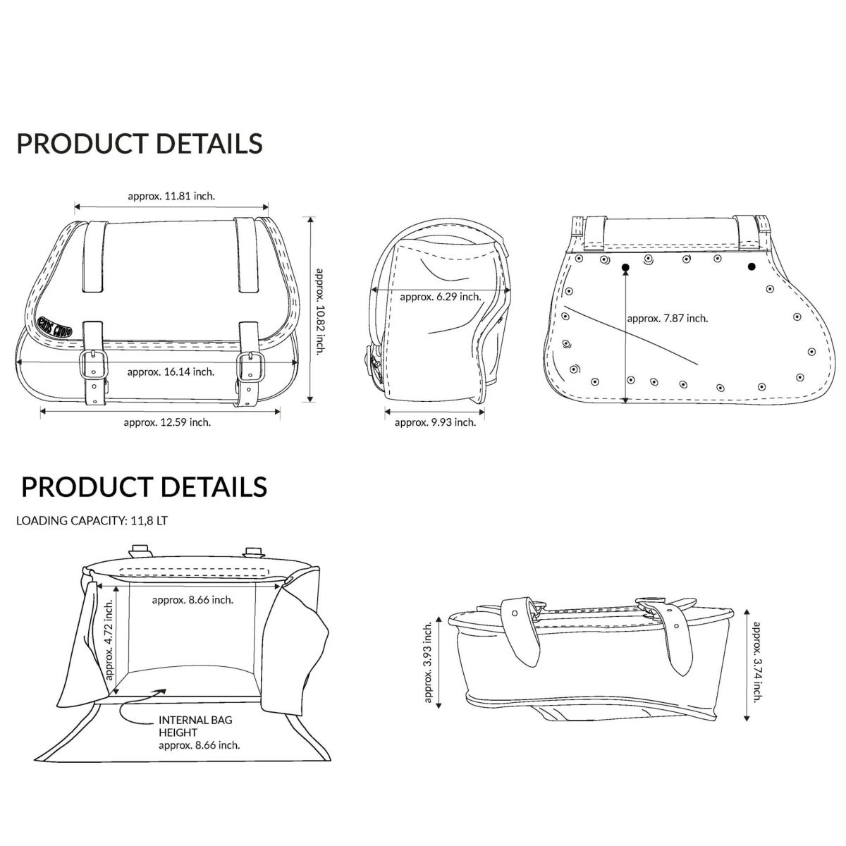 エンズクオイオ Folk レザーサドルバッグ (ディストレスト・ツートーン) M8ソフテイル4