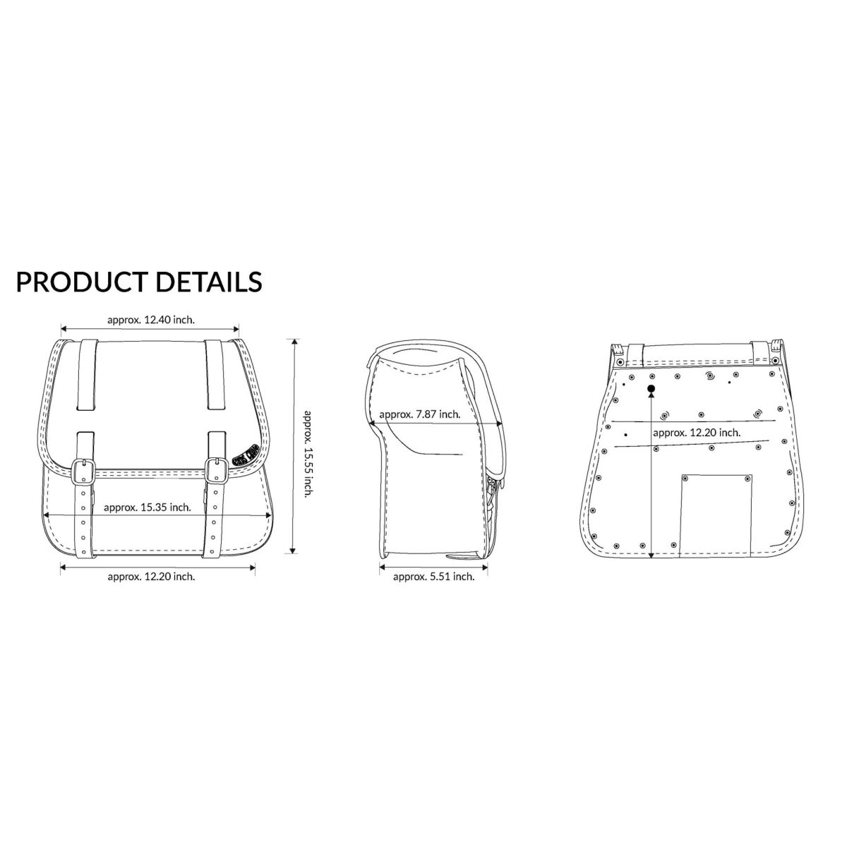 エンズクオイオ REV GLAM レザーサドルバッグ (型押しレザー)11