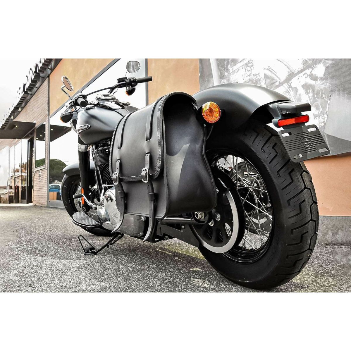 エンズクオイオ GLAM レザーサドルバッグ (ダークブラウン)7