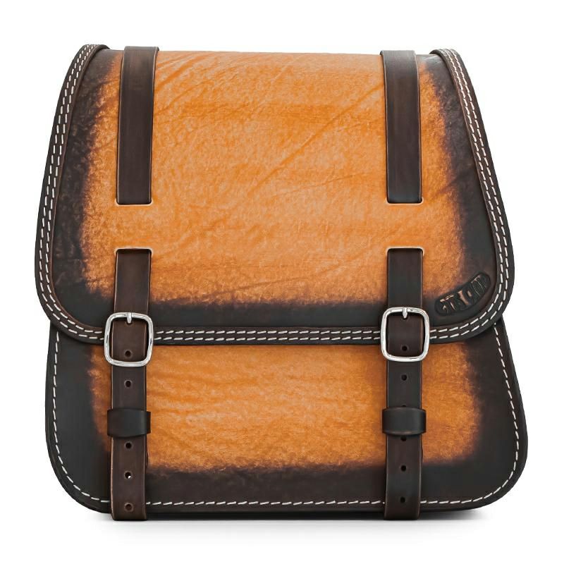 エンズクオイオ GLAM レザーサドルバッグ (ディストレスト・ツートーン)