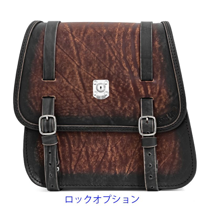 エンズクオイオ GLAM レザーサドルバッグ (ディストレスト・ツートーンダーク)3