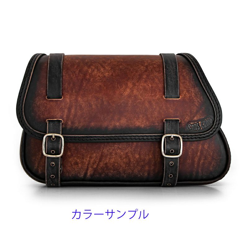 エンズクオイオ リトル GLAM レザーサドルバッグ (ディストレスト・ツートーン・ダーク)7