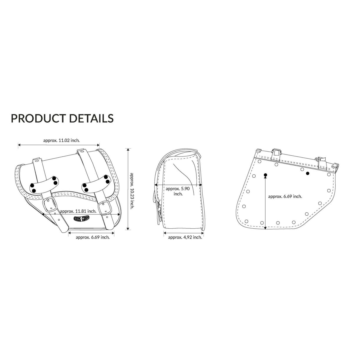 エンズクオイオ REV SOUL レザーサドルバッグ (型押しレザー)12