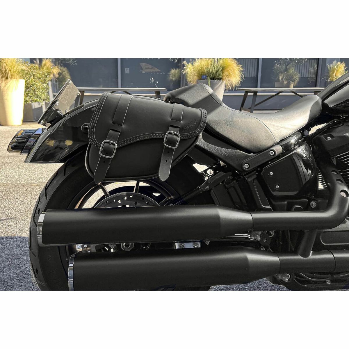 エンズクオイオ SOUL レザーサドルバッグ (ダークブラウン)7