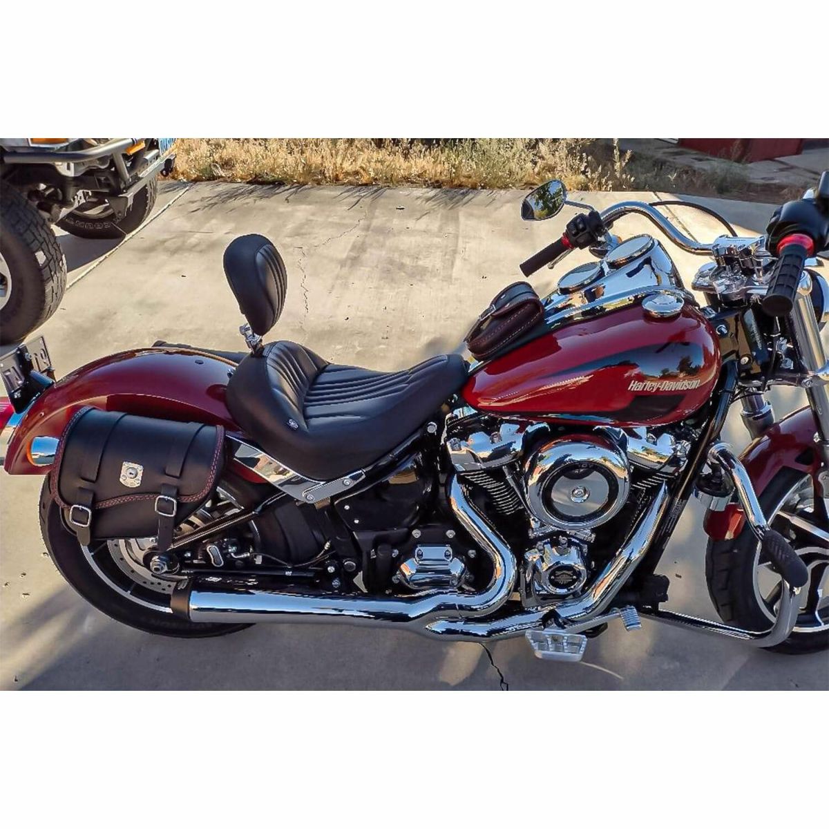 エンズクオイオ SOUL レザーサドルバッグ (ディストレスト・ツートーン・ダーク)14