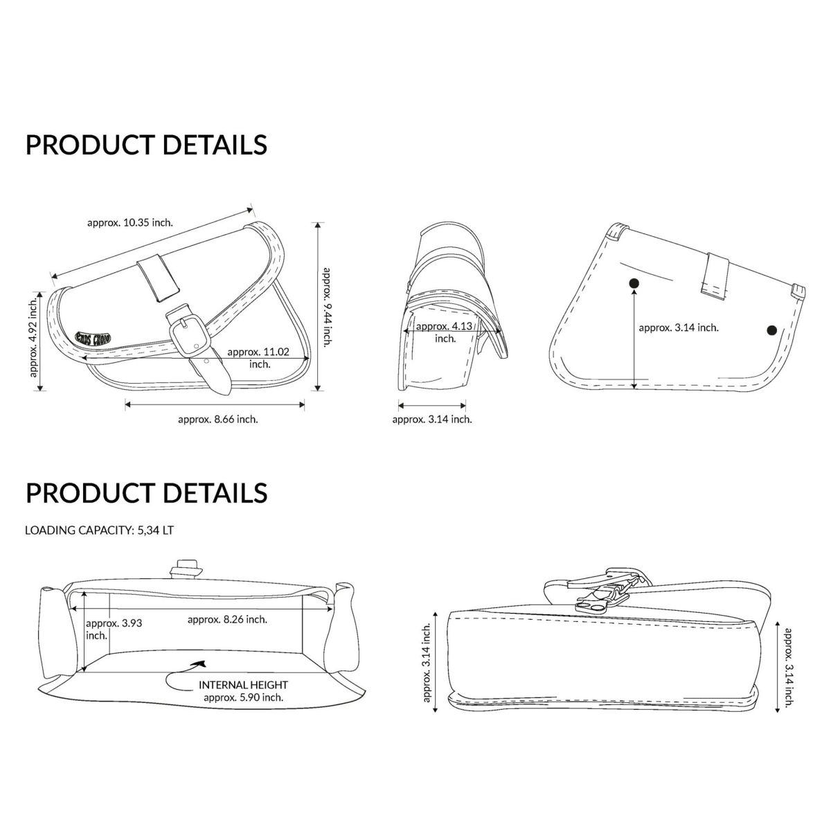 エンズクオイオ BEAT レザーサドルバッグ (ディストレスト・ツートーン)5