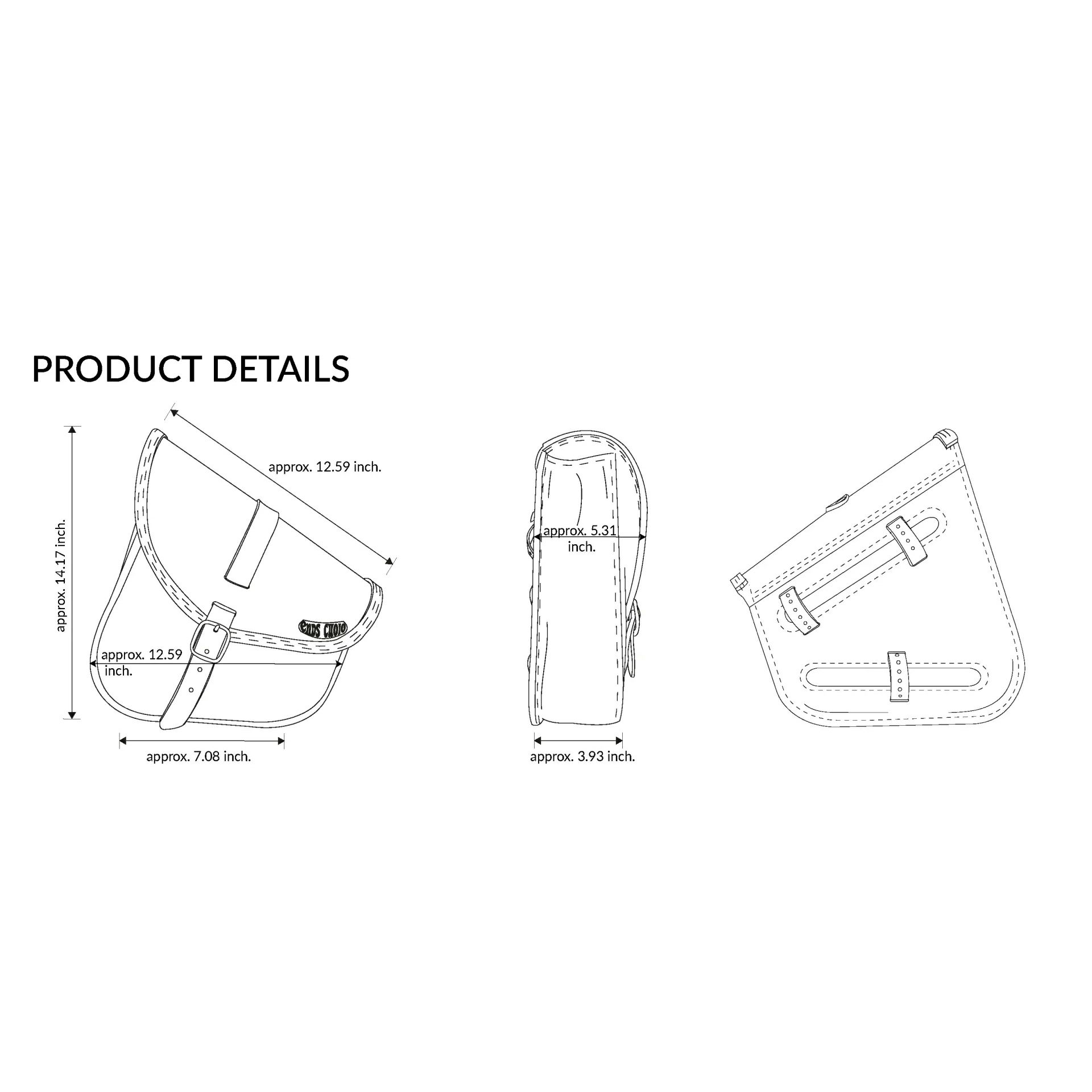 エンズクオイオ BOB レザー スイングアームバッグ (ブラック)19