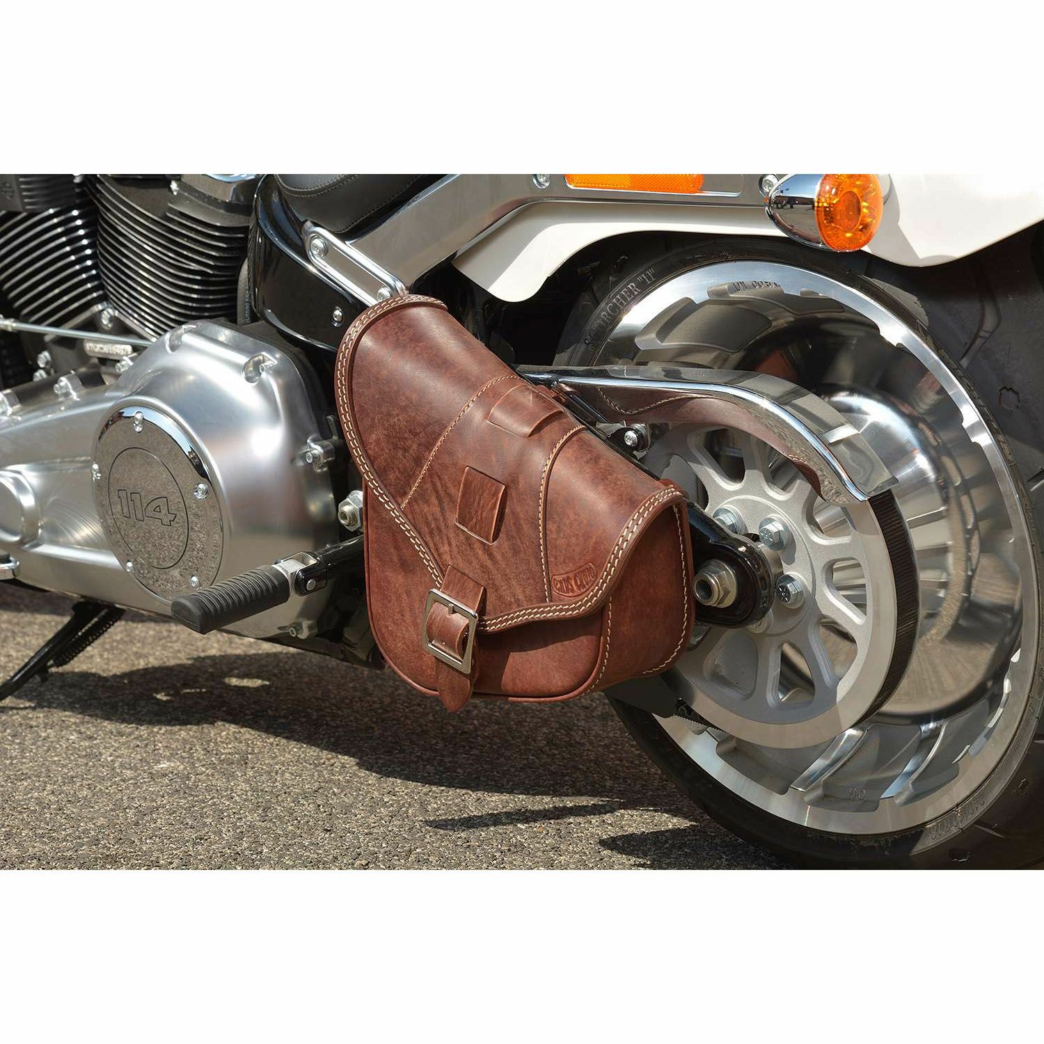 エンズクオイオ BOB Special レザー スイングアームバッグ (ダークブラウン)2