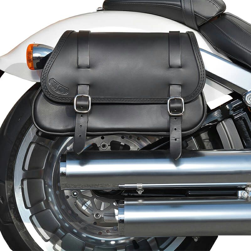 エンズクオイオ Folk レザーサドルバッグ (ブラック)