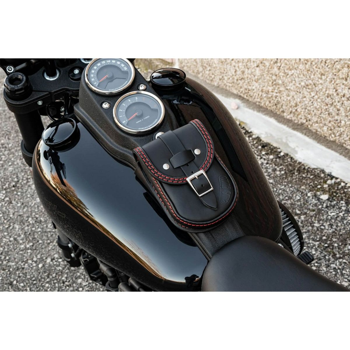 エンズクオイオ Smart レザー タンクバッグ (ダークブラウン) M8 ローライダー/S3