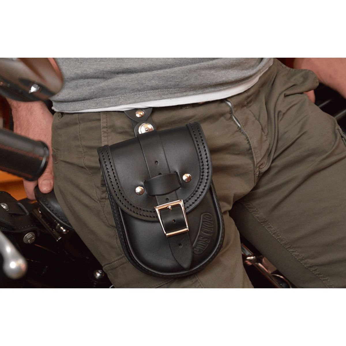 エンズクオイオ Smart レザー タンクバッグ (ダークブラウン) M8 ファットボーイ9