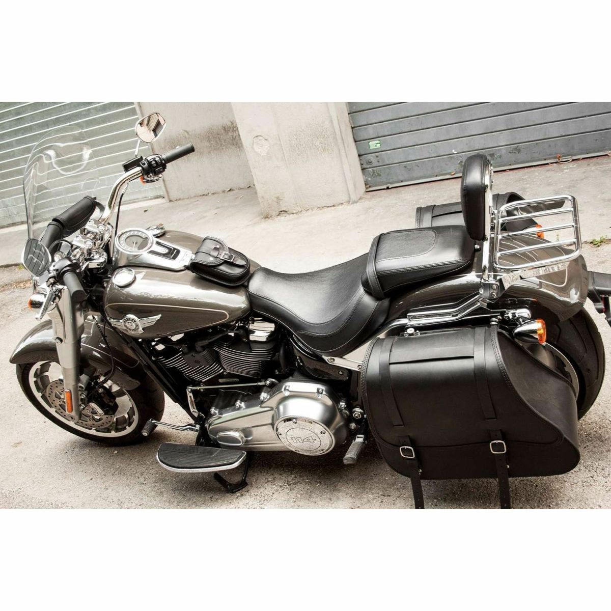  エンズクオイオ Smart レザー タンクバッグ (ツートーン) M8 ファットボーイ4