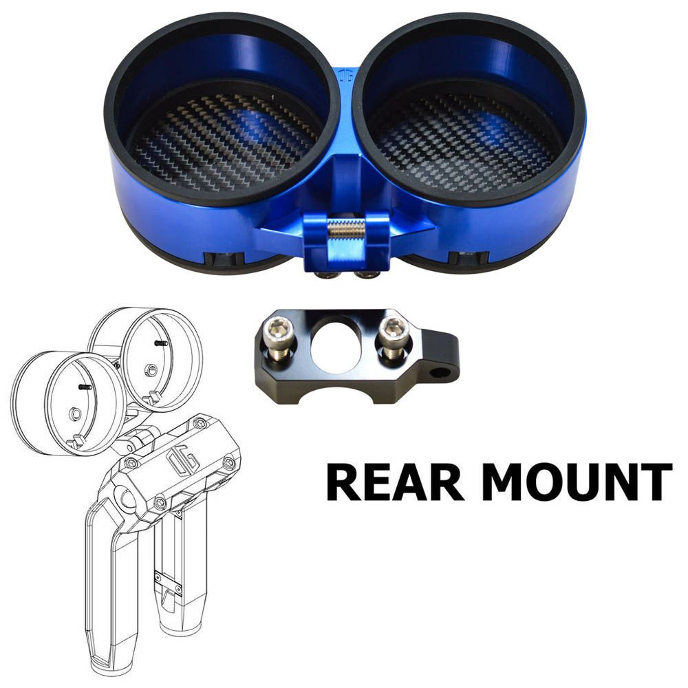 OGライザー用 デュアル メーターゲージ リアマウント ブルー OG（オリジナルガレージモト）