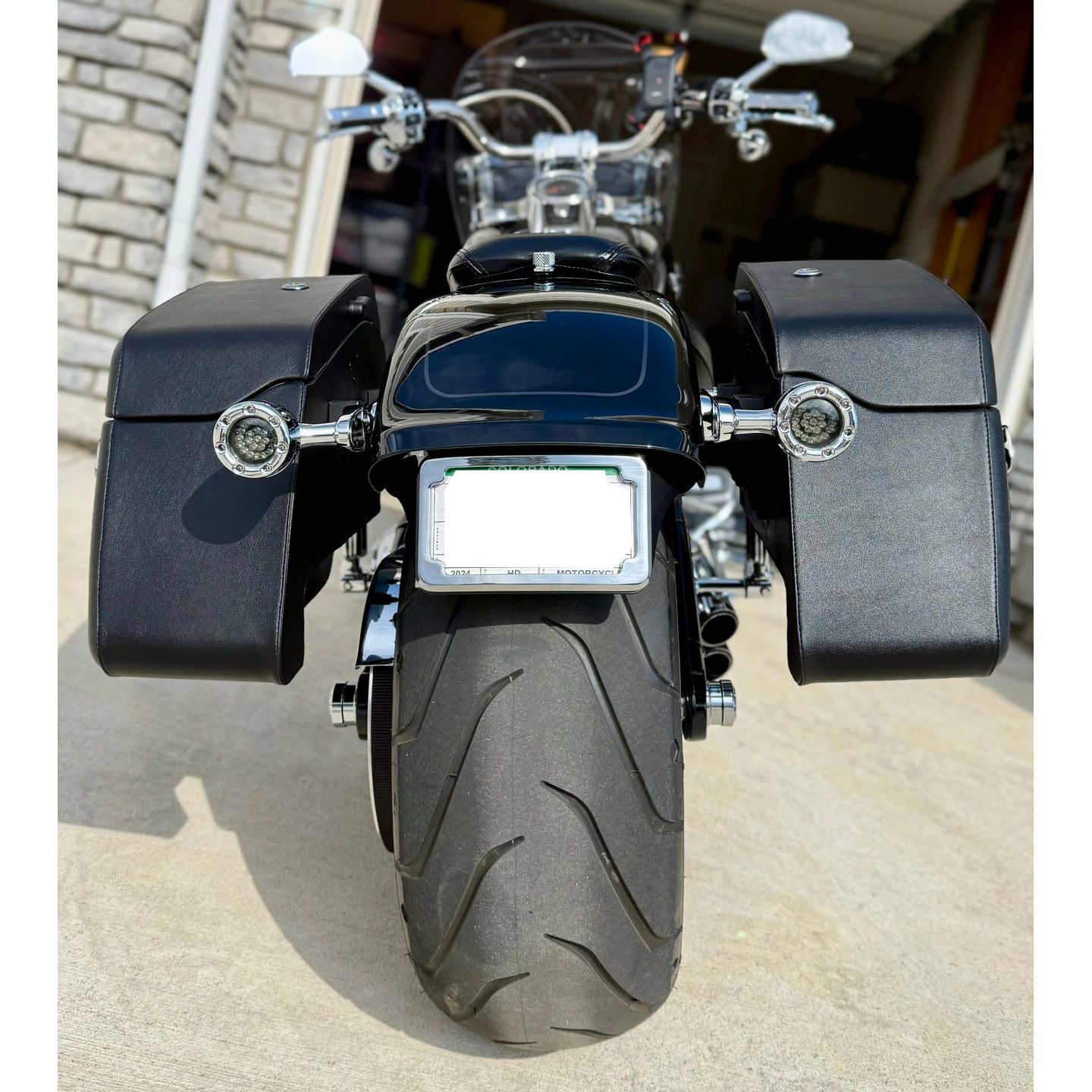  M8 ファットボーイ Baldur エクストララージ・サドルバッグ 42L (レザーラップ)2