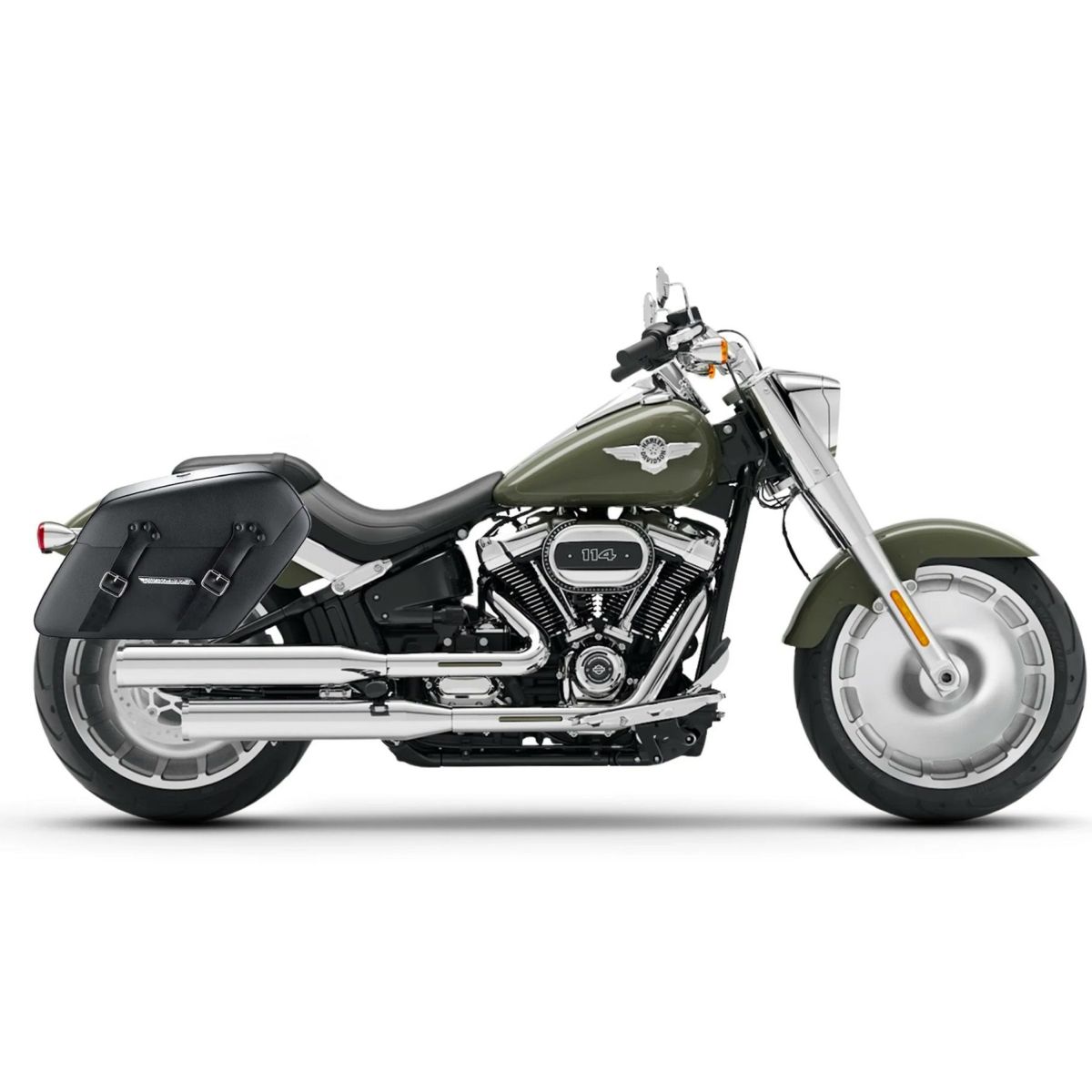  M8 ファットボーイ Baldur エクストララージ・サドルバッグ 42L (レザーラップ)4